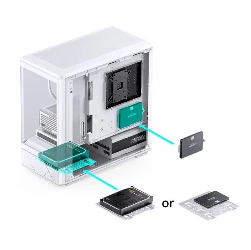 Case JONSBO M-ATX D200 White – GPU 410mm| AIO 240mm| M-ATX